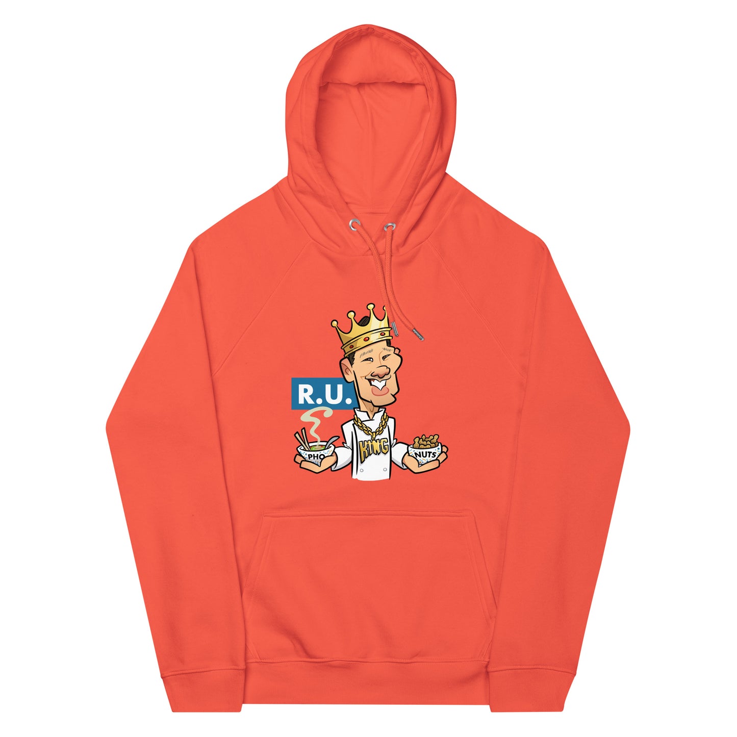 Roasted Unsalted (R.U.) Pho King Nuts Unisex eco raglan hoodie