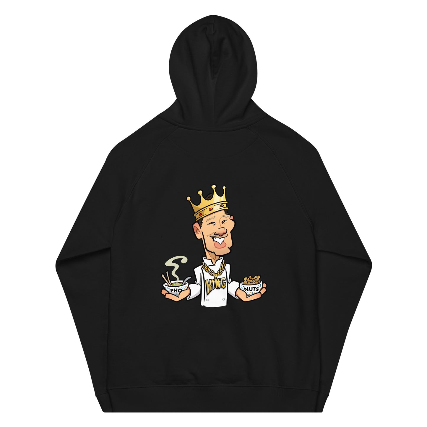 Pho King Nuts Unisex eco raglan hoodie