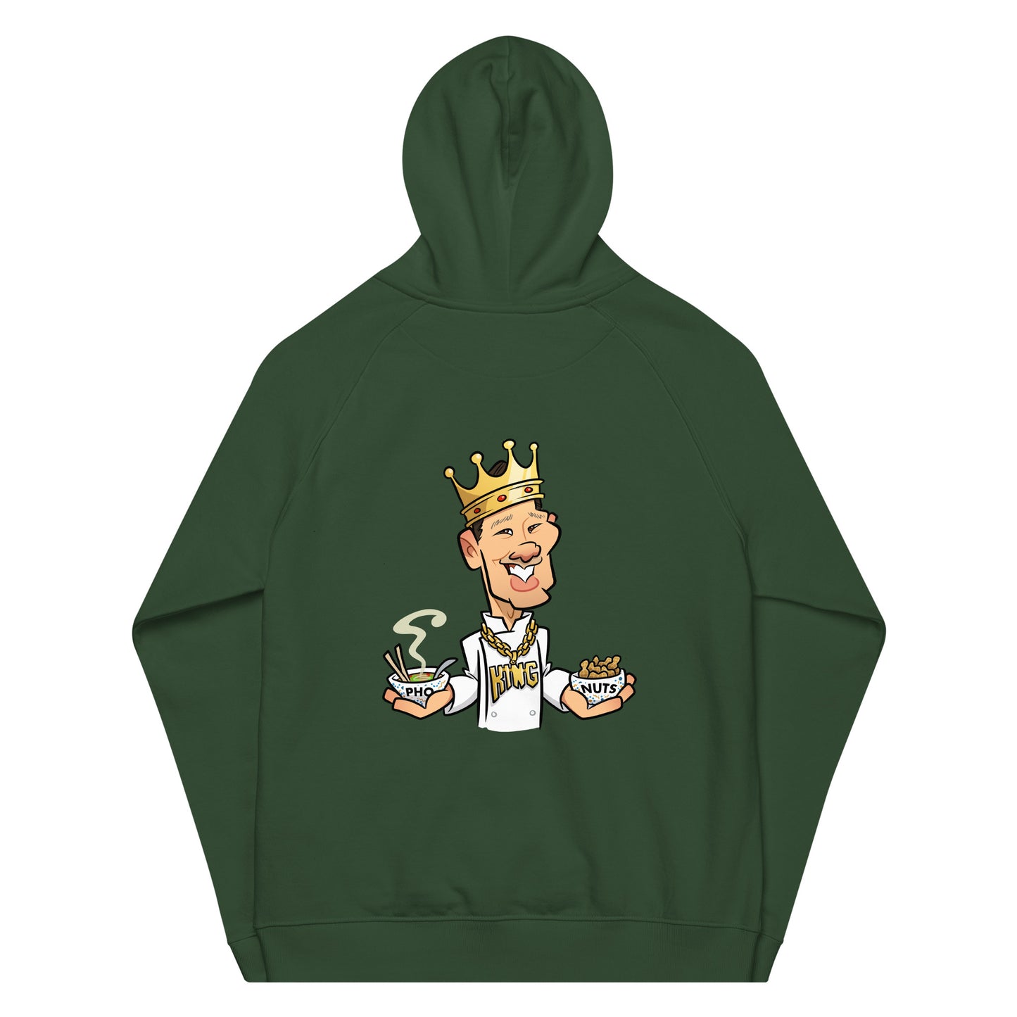 Pho King Nuts Unisex eco raglan hoodie