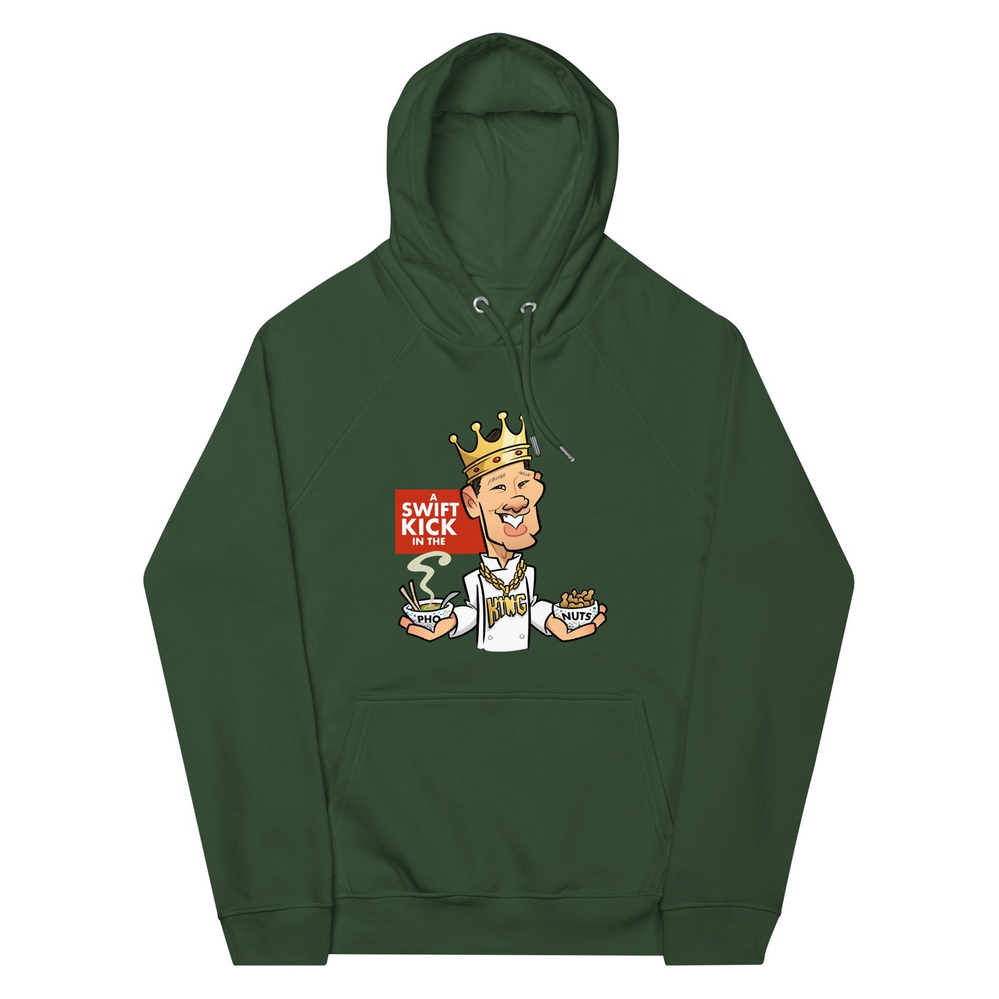 A Swift Kick in the Pho King Nuts Unisex eco raglan hoodie