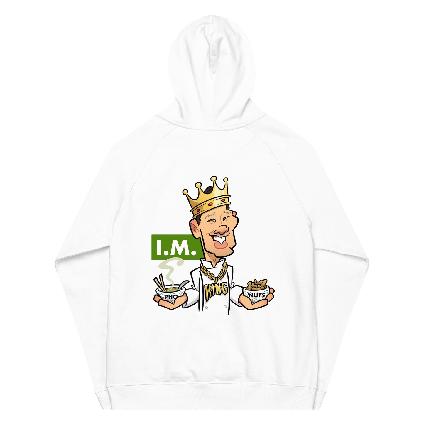 I.M. Pho King Nuts Unisex eco raglan hoodie